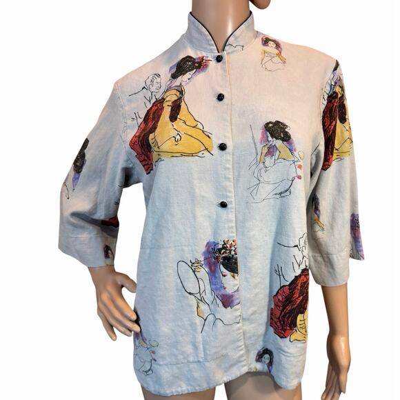 Rare VTG Breeze by Dorothy Schoelen Art-to-Wear Kimono Geisha Jacket SZ Small - Picture 3 of 15